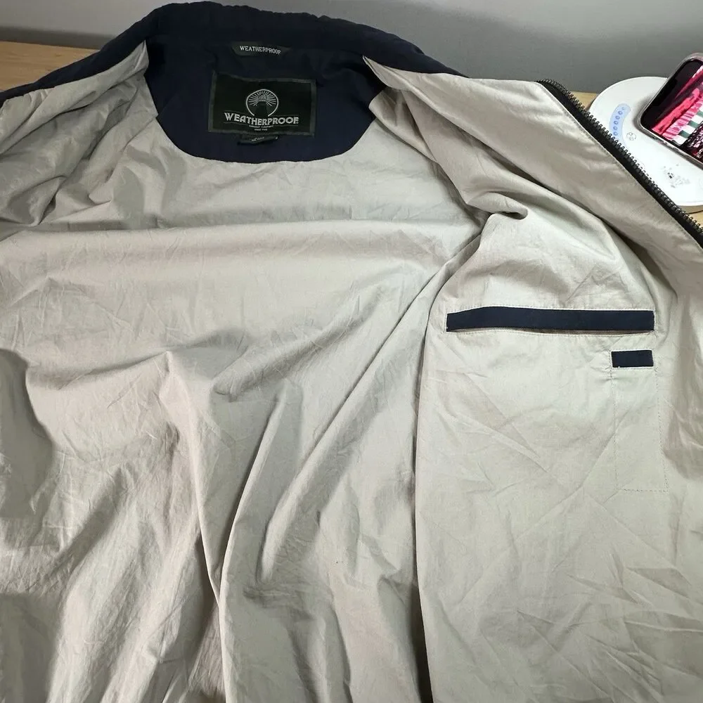 Weatherproof Men Microfiber Golf Jacket 3XLT Navy Blue Dad Everyday Grandpacore